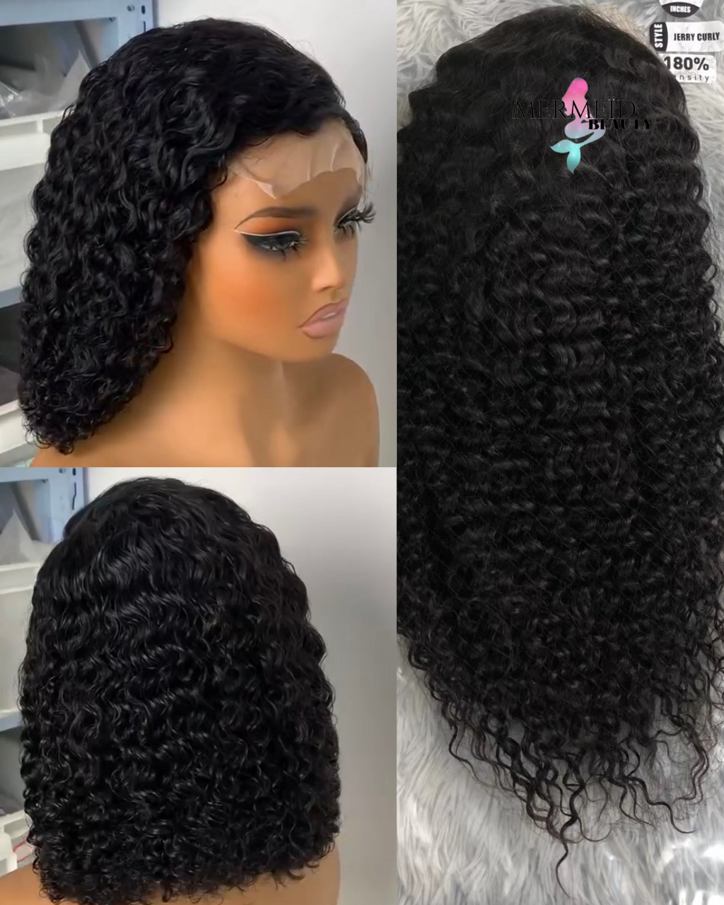 Perruque sans colle Jerry Curly « Baddie »